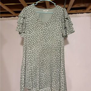 Green Patterned Women's Dress